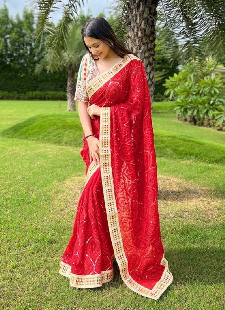 Roopkala By Teeya Faux Georgette Party Wear Sarees Catalog